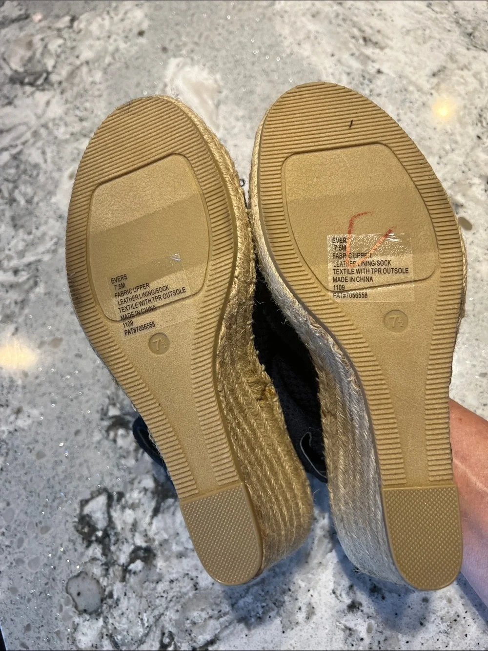 STEVEN by Steve Madden Evers Knit Espadrille Wedge Sandal Navy Blue Size 7.5 NEW